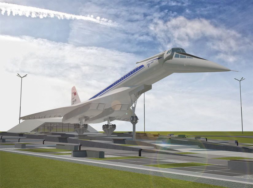 Памятник самолёту «Ту-144»