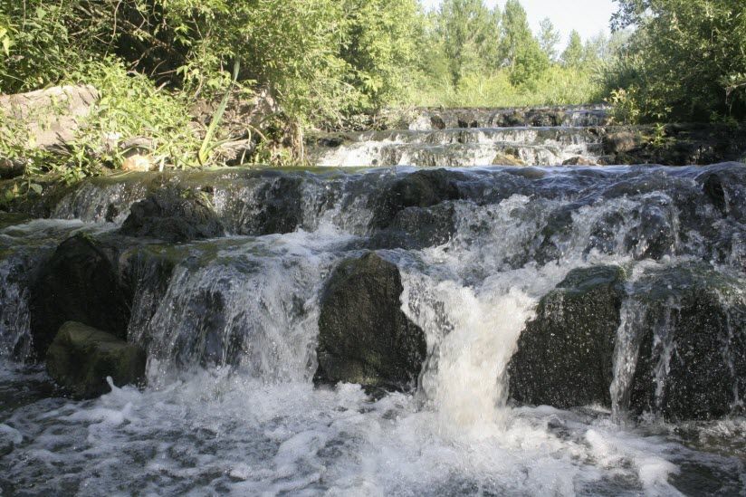 Водопад в селе Заячье