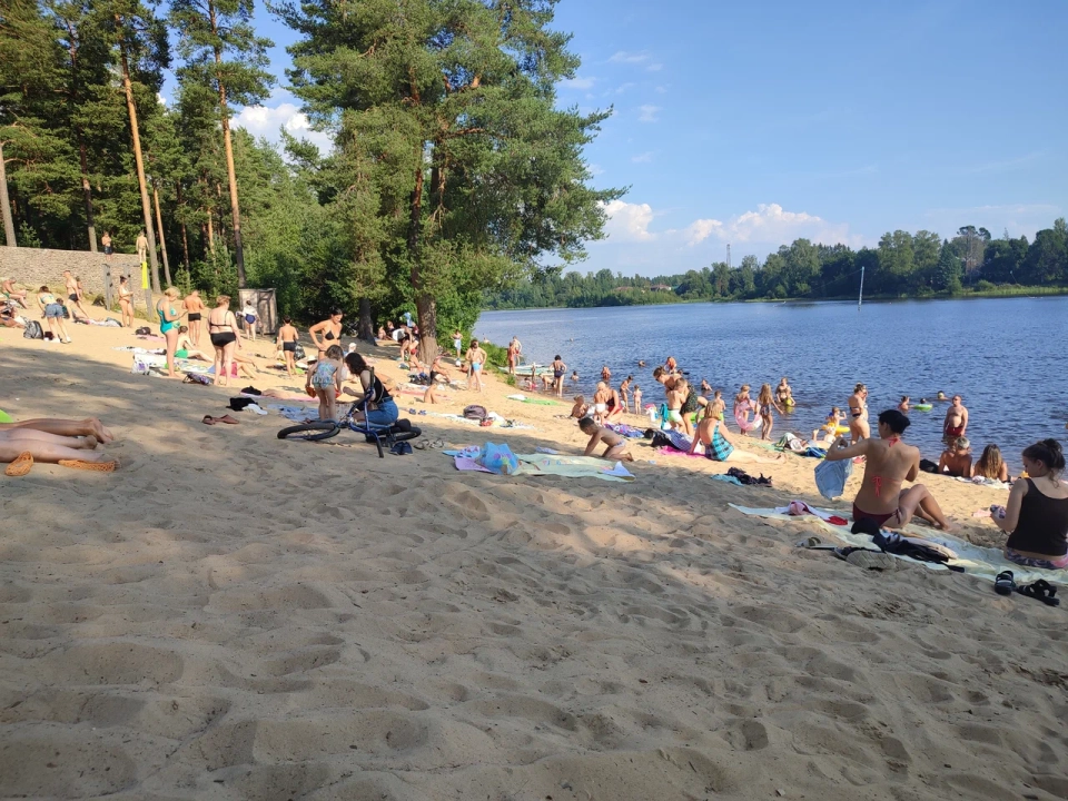 Золотой пляж на озере Рощинское